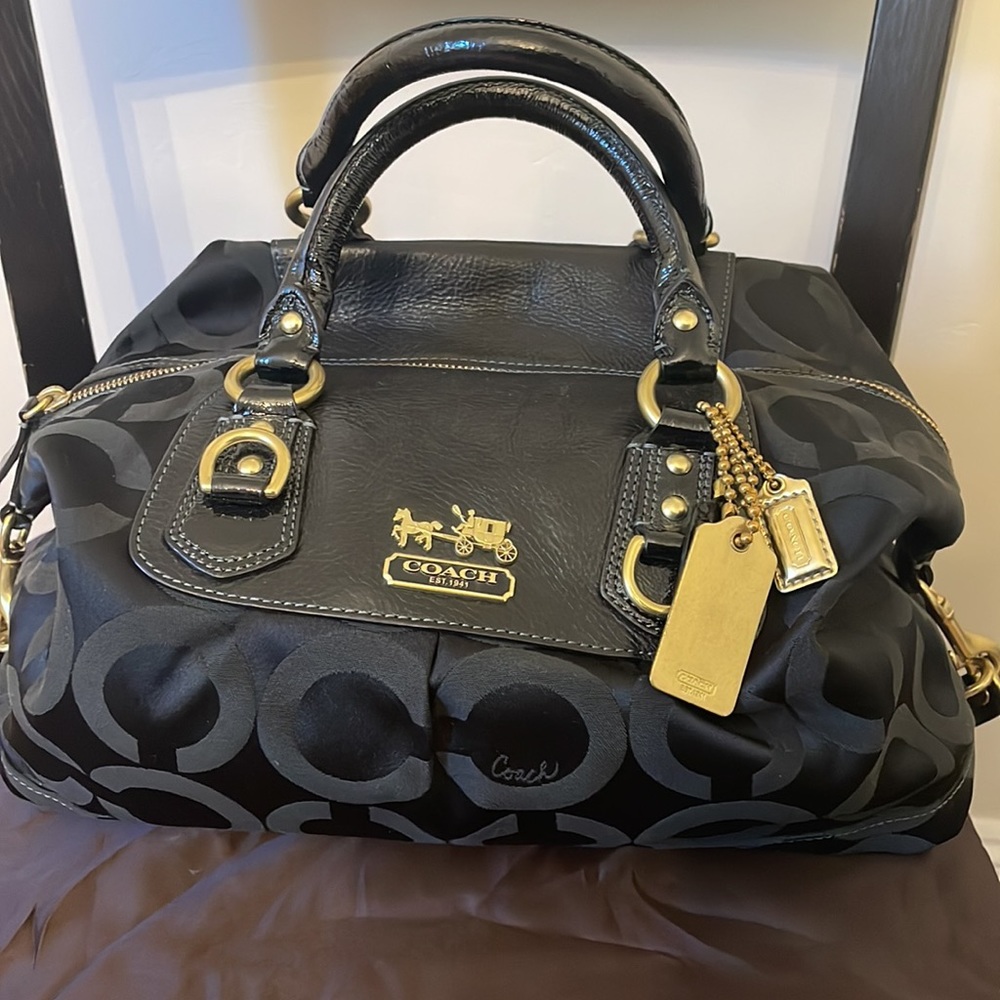 Classic Black Coach Handbag- open to offers